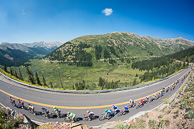 2015 USA Pro Challenge Stage Peloton ascend  final section Independence Pass