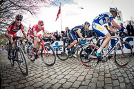 2016 GentWevelgem, Peloton on the Kemmelberg. L-R ManuelQUINZIATO(ITL-BMC), AlexanderPORSEV(RUS-KAT), AndreyAMADOR(CRC-MOV), Bert VANLERBERGHE(BEL-TSV)