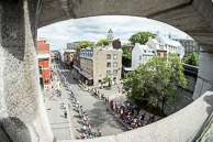 2016 Grands Prix Cyclistes de Québec et de Montréal, Quebec Race,  Pelotonfrom  City Wall gate, Porte Saint-Jean